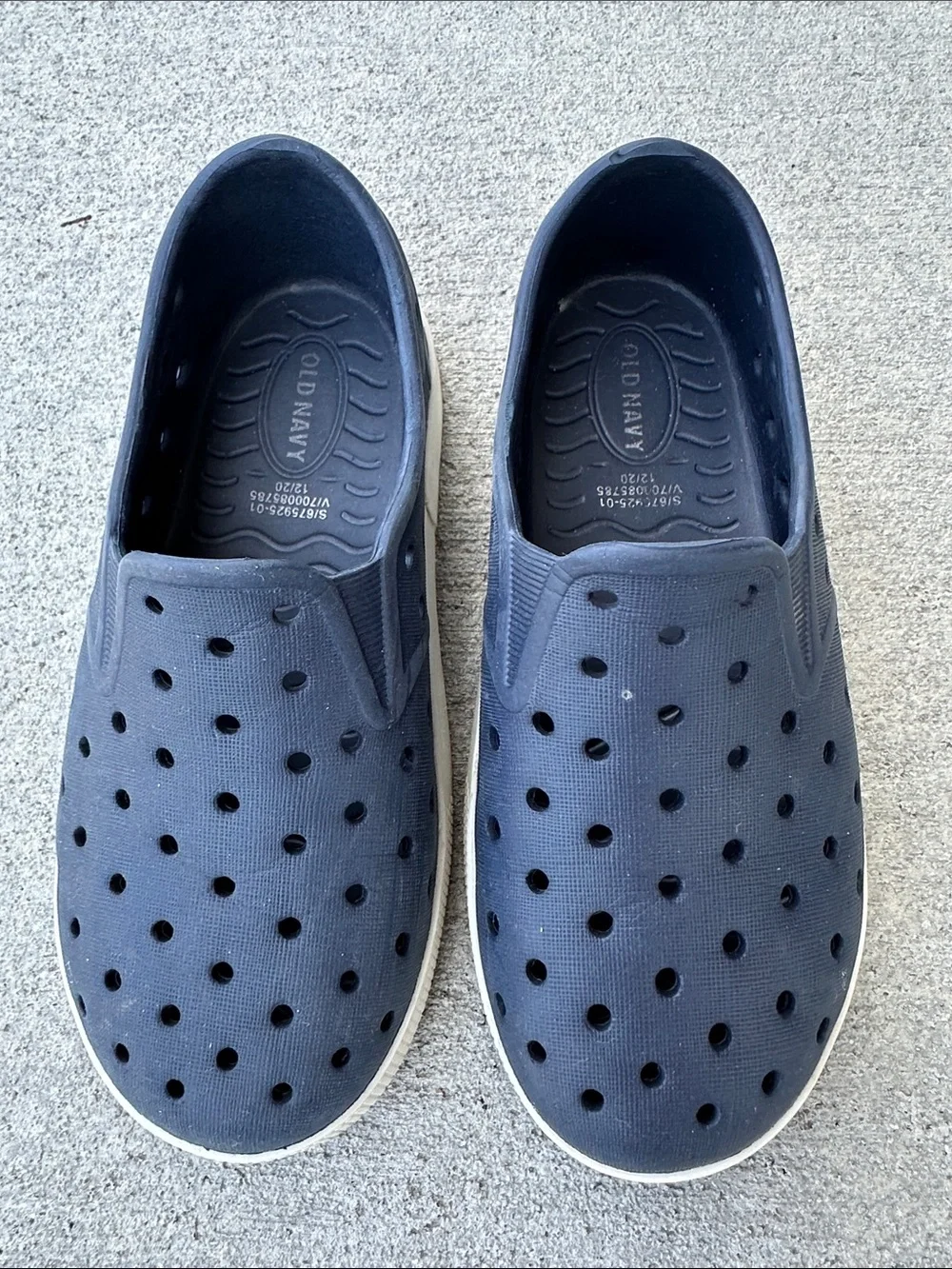 Kids Navy Slip-On Water-Friendly Sneakers